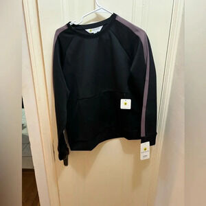 BODY GLOVE Black/Purple Scuba Crew Neck Pullover Sweatshirt Size Large NWT
